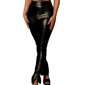 NEW with tags Meshki High Waisted Croc Skinny Pants Anna Belle - Black. Size: XS